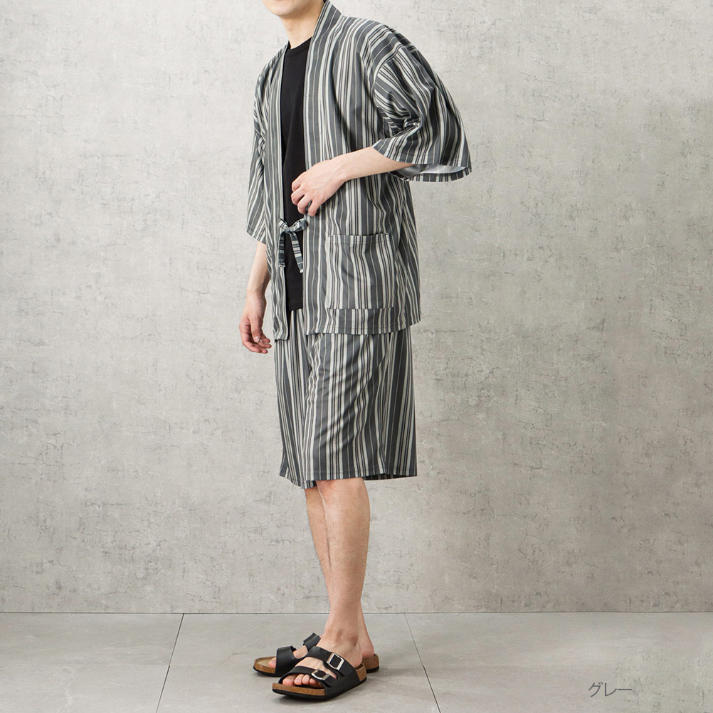  джинбей Gin Bay японская одежда верх и низ в комплекте мужской контакт охлаждающий сетка "дышит" мир рисунок общий рисунок шнур карман салон одежда пижама ночное белье . шт часть магазин надеты 