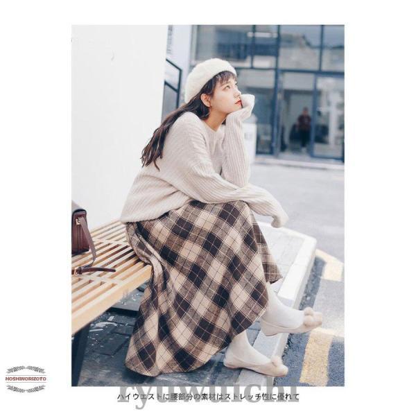  maternity long skirt check pattern lady's skirt autumn winter maternity skirt retro maxi height skirt body type cover A line skirt 