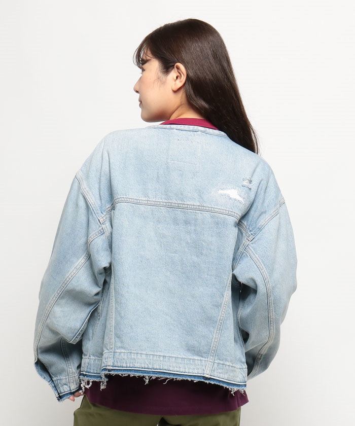 [ Levi's outlet ] cusomize 90S Tracker жакет свет индиго DESTRUCTED