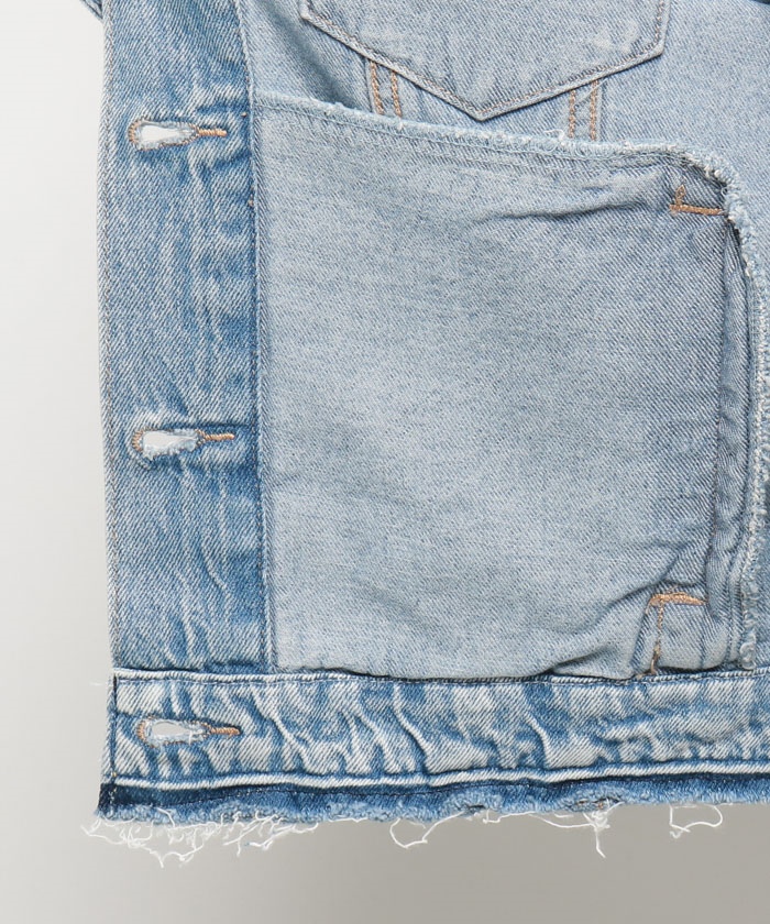 [ Levi's outlet ] cusomize 90S Tracker жакет свет индиго DESTRUCTED