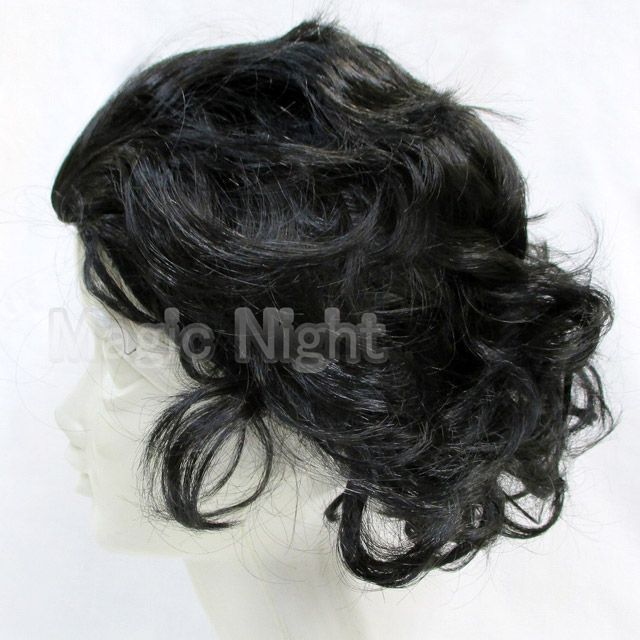  dragon horse manner wig all back black historical play party goods 