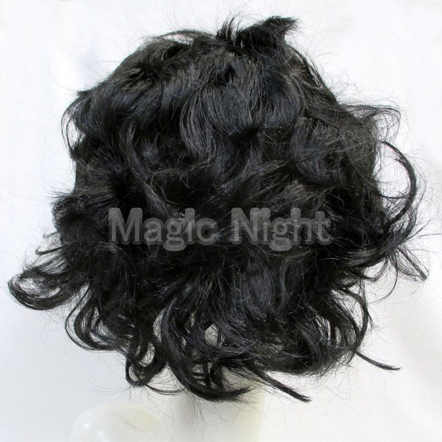  dragon horse manner wig all back black historical play party goods 