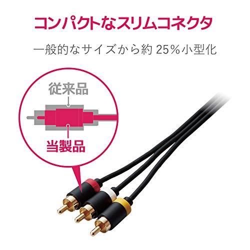  Elecom AV cable stereo Mini plug (L type 4 ultimate ) - RCA pin plug 1.0m black DH-MLWRY10BK