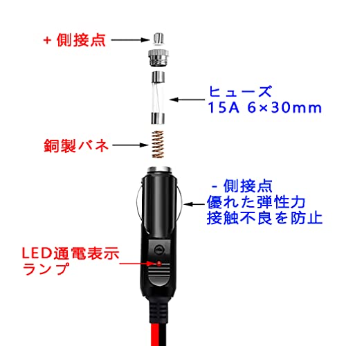 RISACCA прямая связь type прикуриватель аккумулятор удлинение кабель общая длина 1.0M[ 10A / 12V соответствует ] зажим плавкий предохранитель есть 
