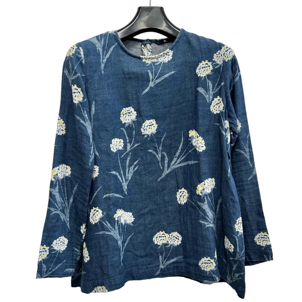 [45RPM/ four ti five a-rupi- M ] tunic cotton 100% blue / floral print lady's 