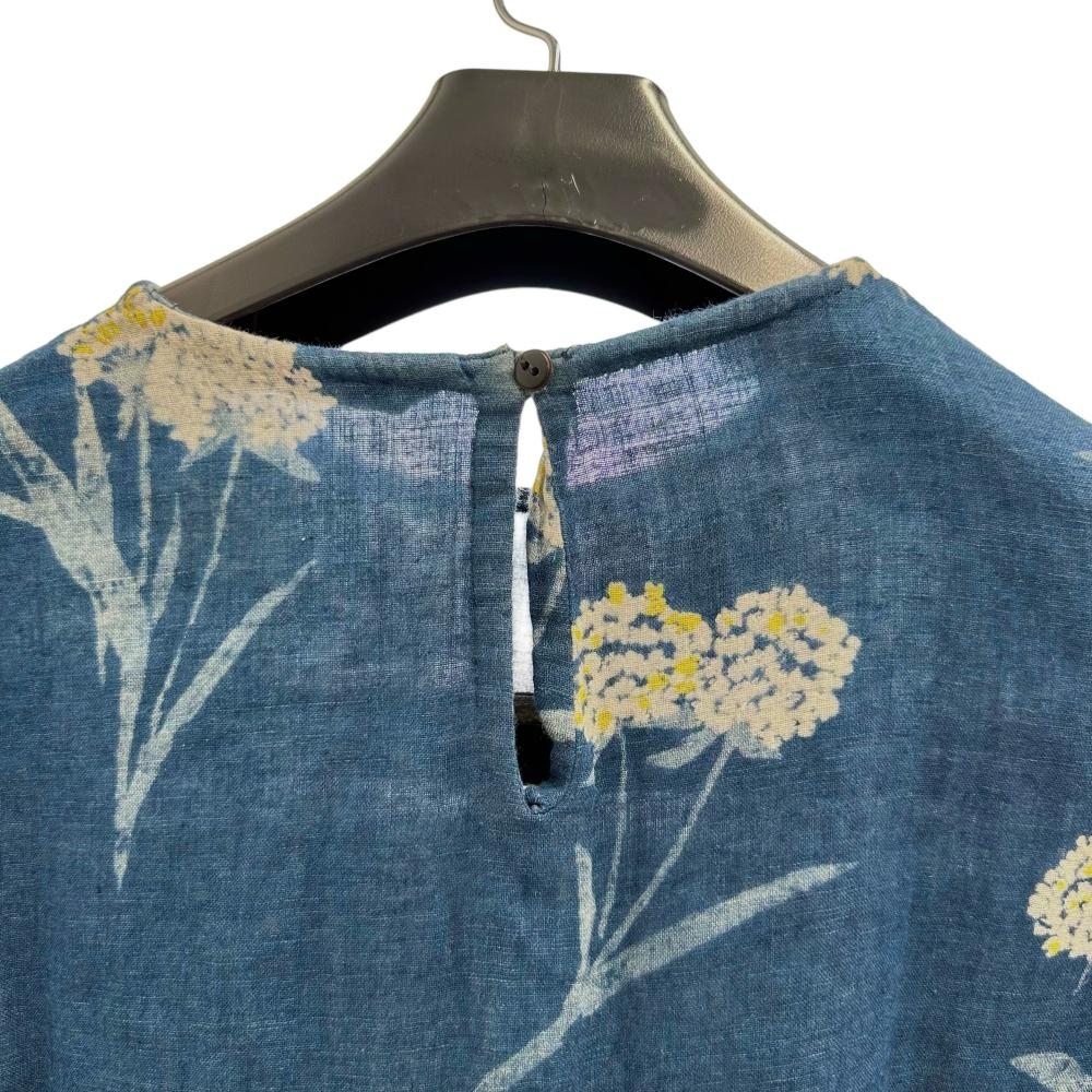 [45RPM/ four ti five a-rupi- M ] tunic cotton 100% blue / floral print lady's 