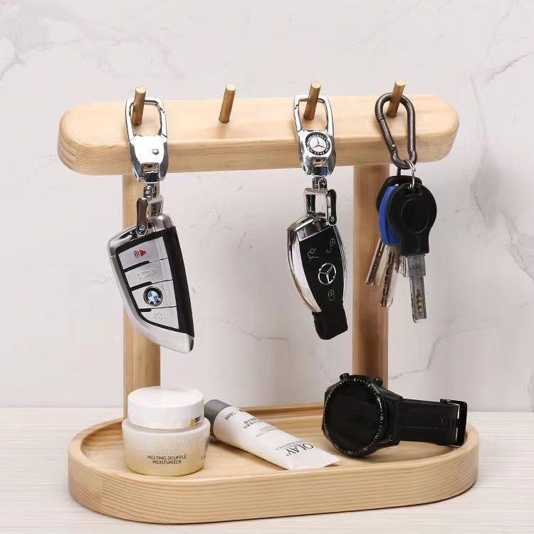  key stand wooden key hook accessory stand key holder key inserting entranceway case desk storage box . peach. tree 