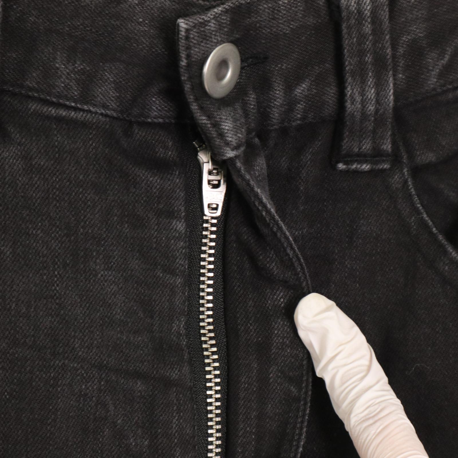 NO ID. BLACK/ No ID черный 444006-900P стрейч обезьяна L обтягивающий Zip Denim брюки [RM398-008]237