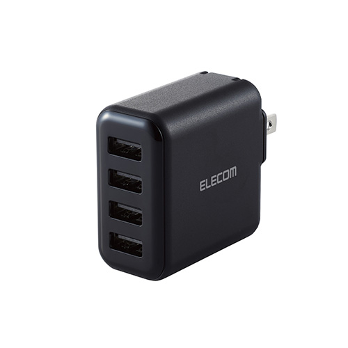  Elecom AC зарядное устройство / смартфон * планшет для /4.8A мощность /USB-A женский 4 порт / случайный зарядка установка / черный MPA-ACU13BK