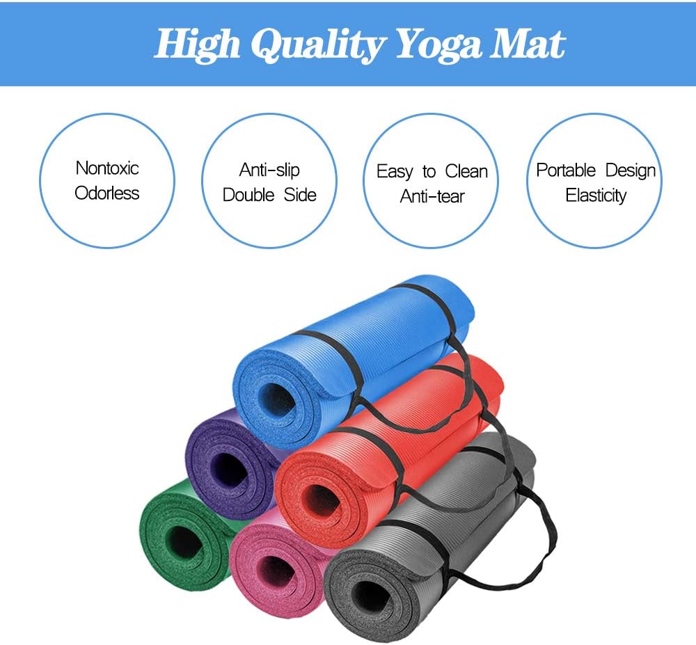  йога коврик фитнес LOKATSE HOME All Purpose Thick Yoga Mat with Carrying Strap High Density No