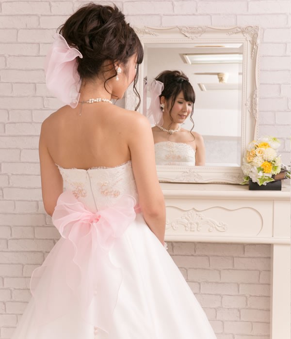 サッシュベルト＆ヘッドドレス【エアリーリボン ピンク  