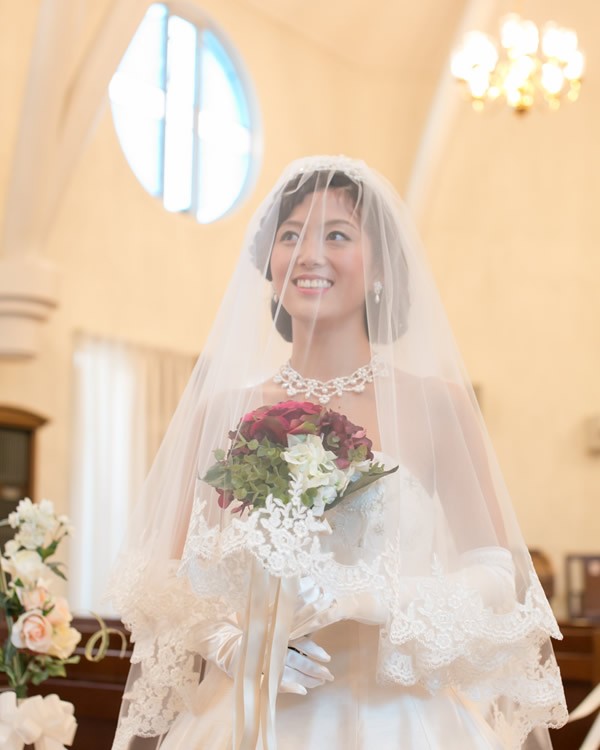 新品未使用】ラウンドロングベール フランス製リバーレース 結婚