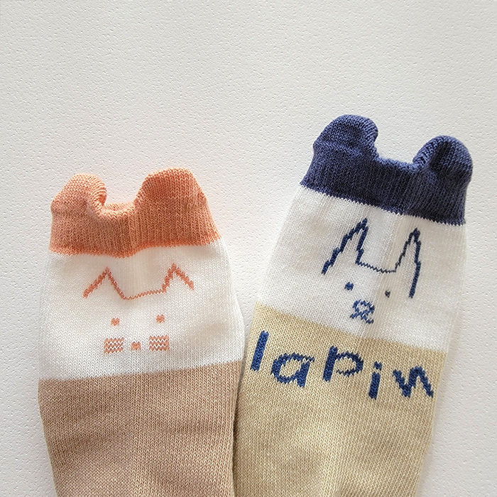 爆買い新作 靴下 4足セット キッズ Kids 韓国子供服 クルーソックス アニマル イラスト 耳付き 男の子 女の子 おしゃれ 子供 オシャレ 10cm 12cm 14cm 16cm 18cm cm Recomenda Co