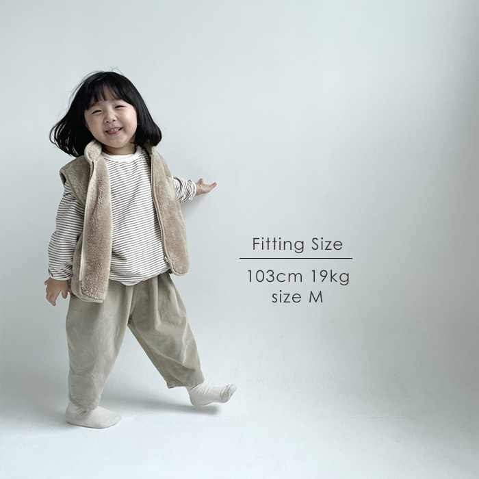 品質満点！品質満点！80cm☆くすみピンク リブパンツ パンツ ゆったり 韓国子供服 女の子 パンツ
