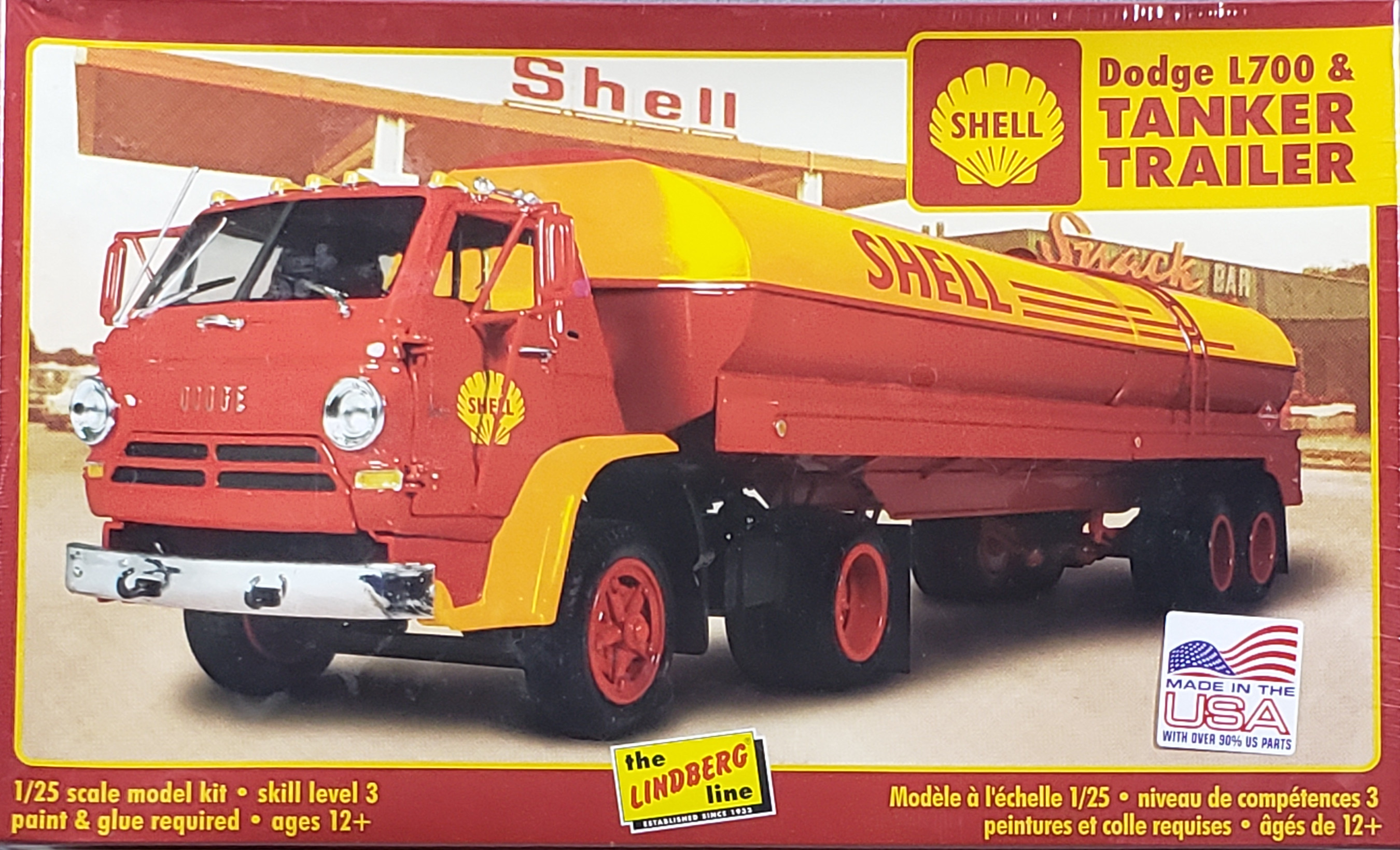 ダッジ L700 セミトラクター＆シェルタンカー トレーラーセット （1/25スケール HL118）