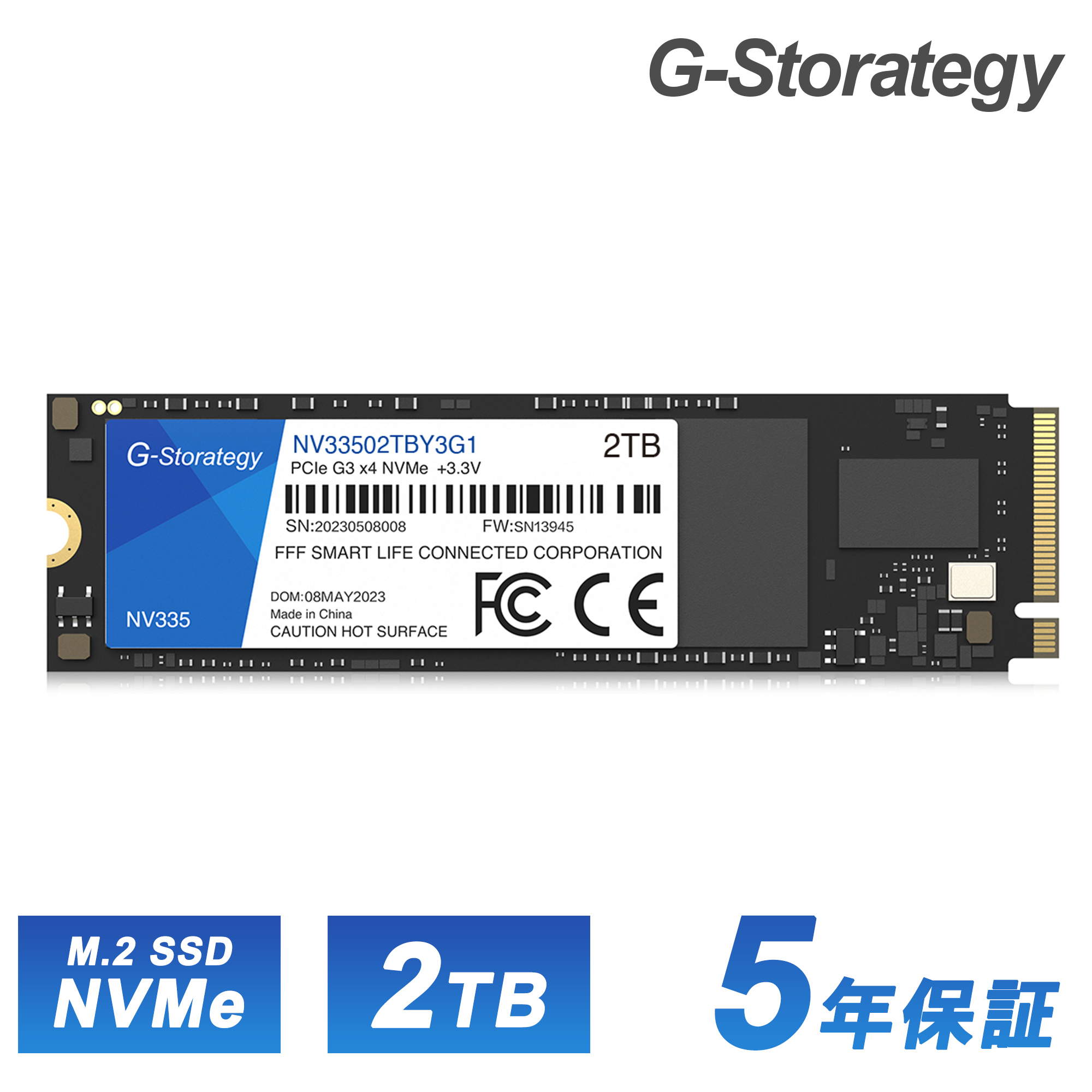 内蔵型SSD M.2 SSD G-Storategy NV33502TBY3G1 2TB 公式】G-Storategy SSD 内蔵型 2TB NVMe Type 2280 読込速度 : 3418 MB 内蔵型SSD