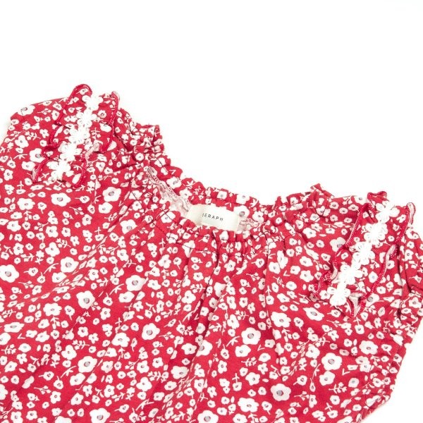 メール便可 公式ショップ セラフ S2171 M14m 花柄ウエスト切替ワンピース キッズ ベビー トップス 子供服 Seraph カットワンピ ノースリーブワンピース 女の子