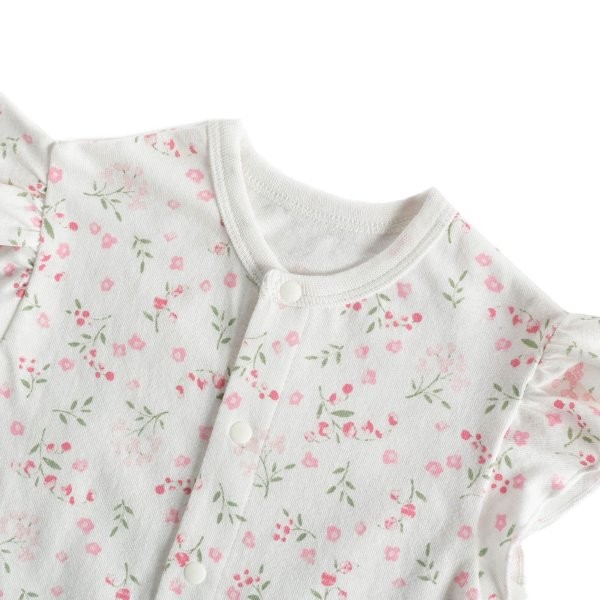 メール便可 アンパサンド L 80m 並行輸入品 花柄ロンパス ベビー ノースリーブ ロンパース カバーオール Ampersand 女の子 総柄 前開き 子供服 赤ちゃん