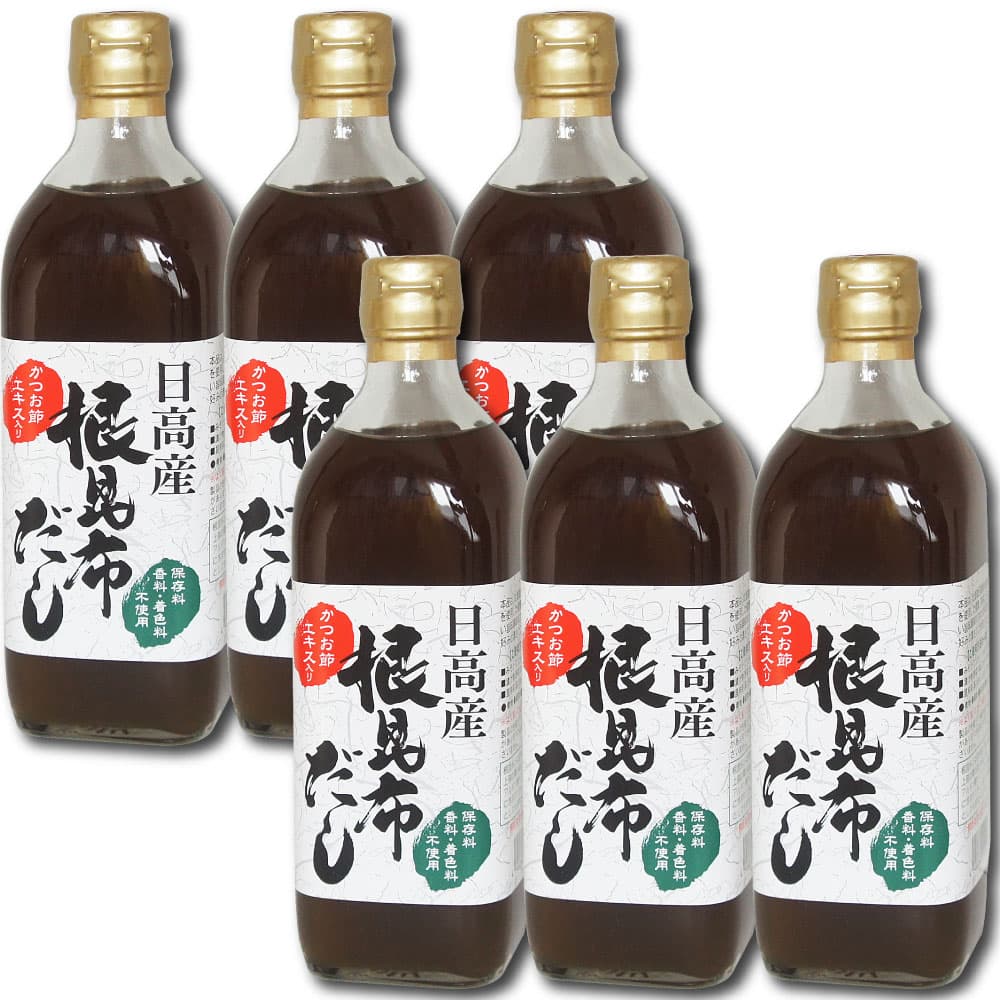 ヤマチュウ食品 日高産根昆布だし 500ml×6個の商品画像