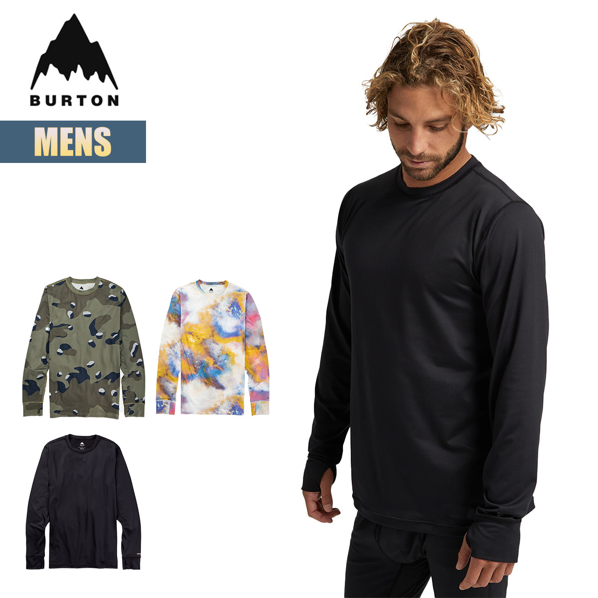  Barton base re year men's tops 23-24 Burton mid weight crew neck W24JP-102571 Mens Midweight Base Layer Crew snowboard wear 