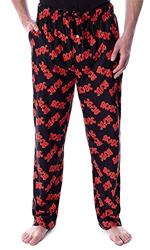 100 の保証 Pajama Ac Dc Pants Me Pants Sleep Loungewear Band Music Logo Allover Men S その他