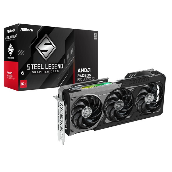 RX9070XT SLD 16G ［AMD Radeon RX 9070 XT Steel Legend Dark 16GB］の商品画像