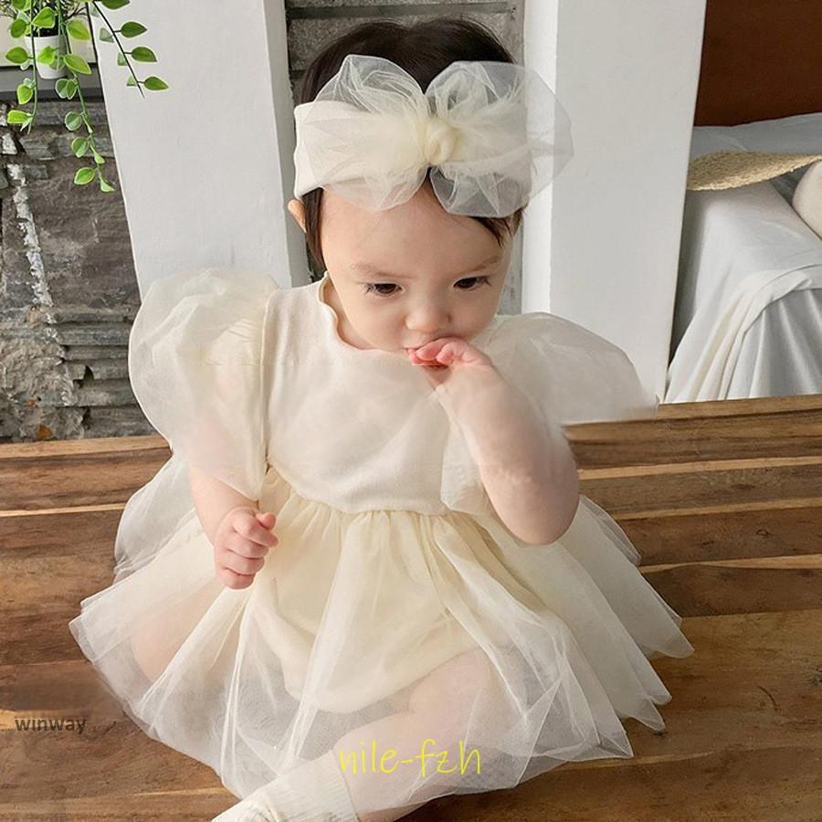  baby One-piece платье детский комбинезон девочка платье для церемоний chu-ru лента для волос детское платье половина день рождения костюм свадьба 1 лет день рождения 100 день .. три .