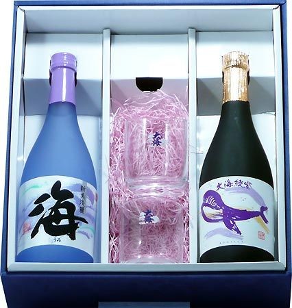  large sea sake structure [ potato shochu ]720ml 2 ps glass 2 piece insertion large sea popular B set 