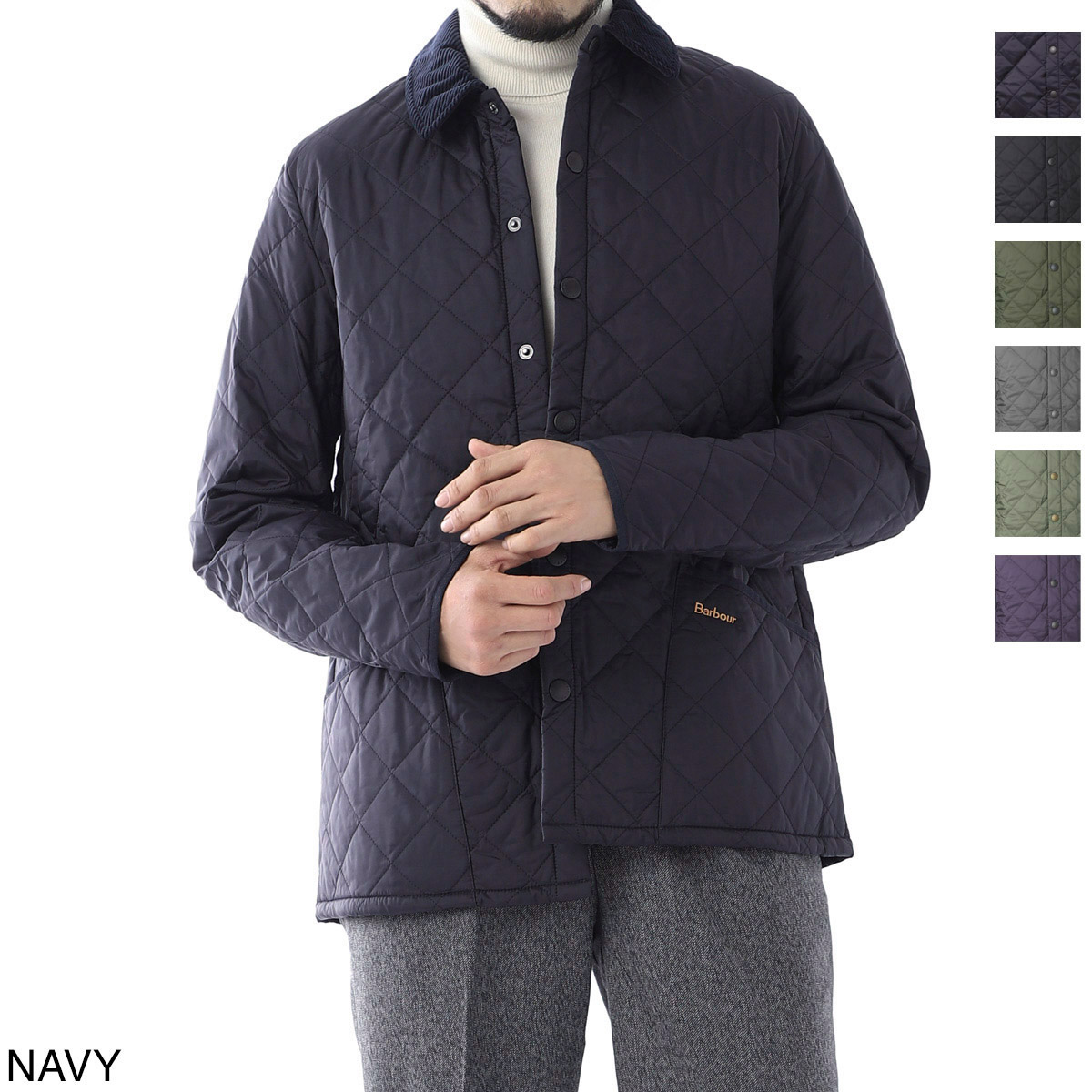  Bab a-Barbour стеганная куртка BARBOUR HERITAGE LIDDESDALE QUILT стеганое полотно блузон мужской mqu0240ny92-navy