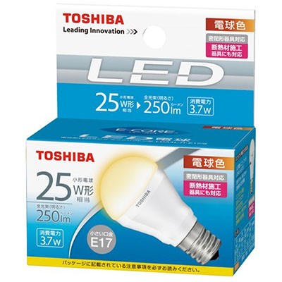 TOSHIBA LED電球 LDA4L-H-E17/S （電球色） 東芝ライテック LED電球、LED蛍光灯の商品画像