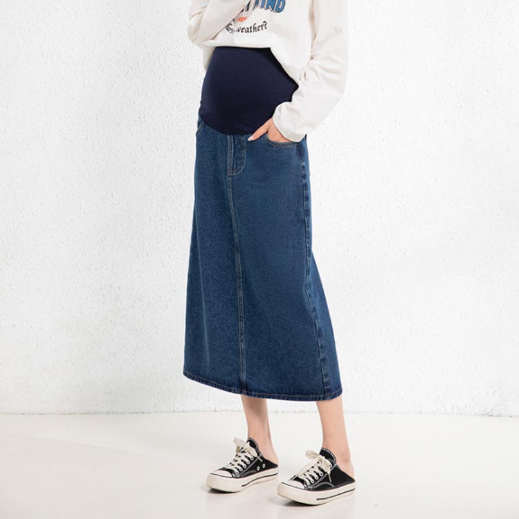  Denim long skirt maternity .. mama maternity wear bottoms slit production front postpartum maxi mi leak height lady's spring summer autumn casual 