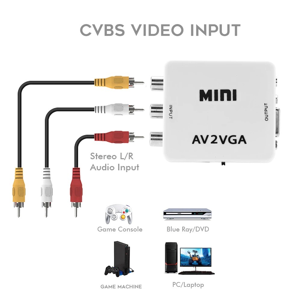 [ б/у ][ универсальный конвертер ] AV[PC/DVD] из VGA[TV/ монитор ]. мощность делать поэтому. изменение конвертер коннектор [AV2VGA]