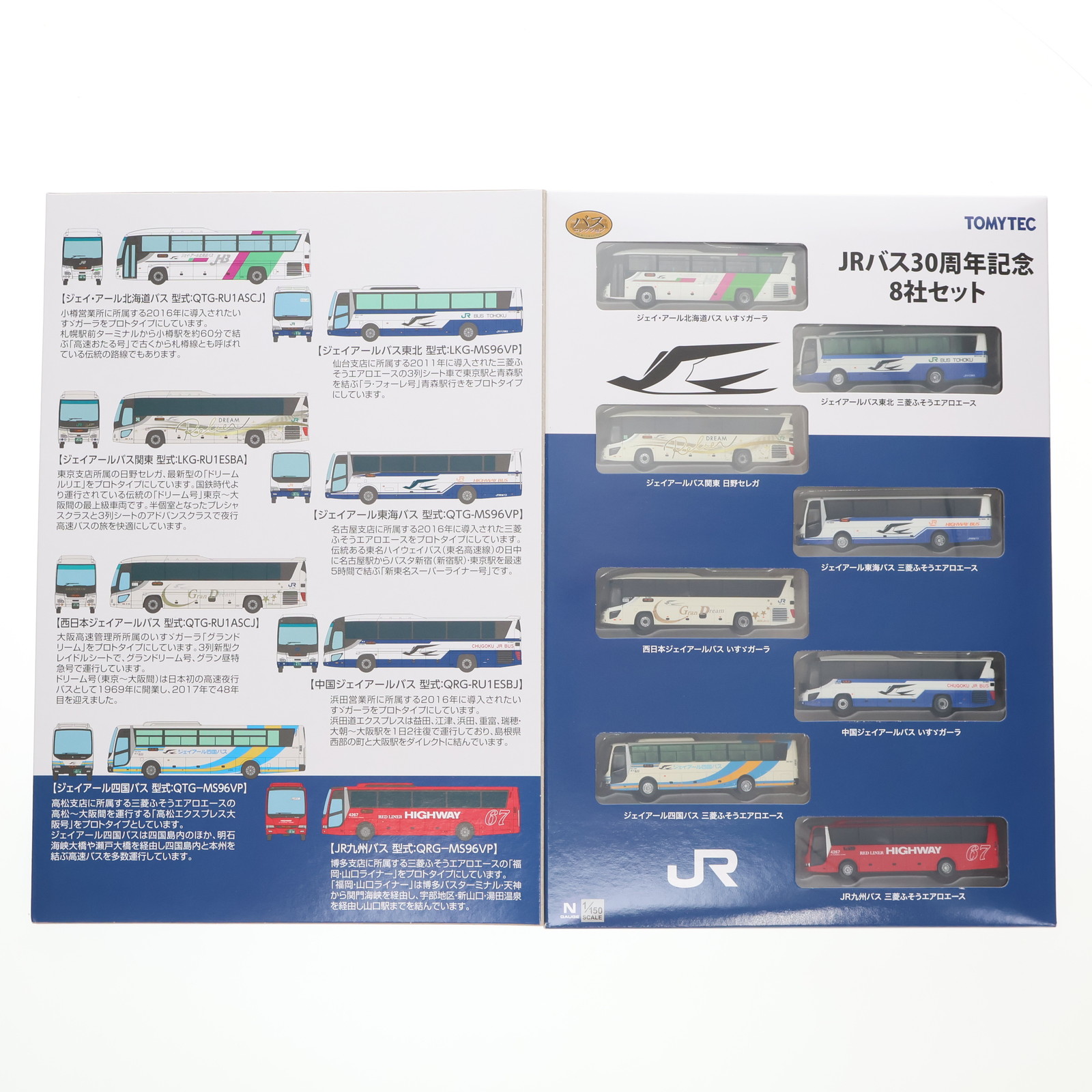トミーテック ザ・バスコレクション JRバス30周年記念8社セット N