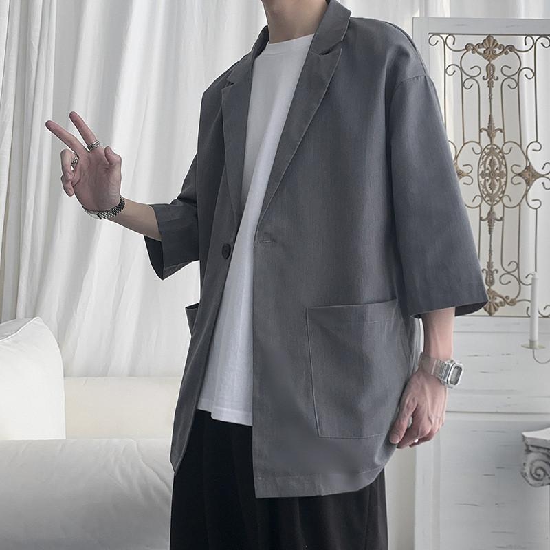  кардиган мужской лето тонкий ... 7 минут рукав summer кардиган tailored jacket перо ткань передний открытие охлаждение меры весна весна одежда осень осень одежда tops 