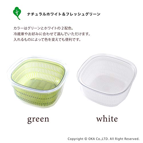 okaPLYSbejimaji vegetable for preservation basket oh . white approximately 21cm×21cm×11cm ( sieve drainer bowl )