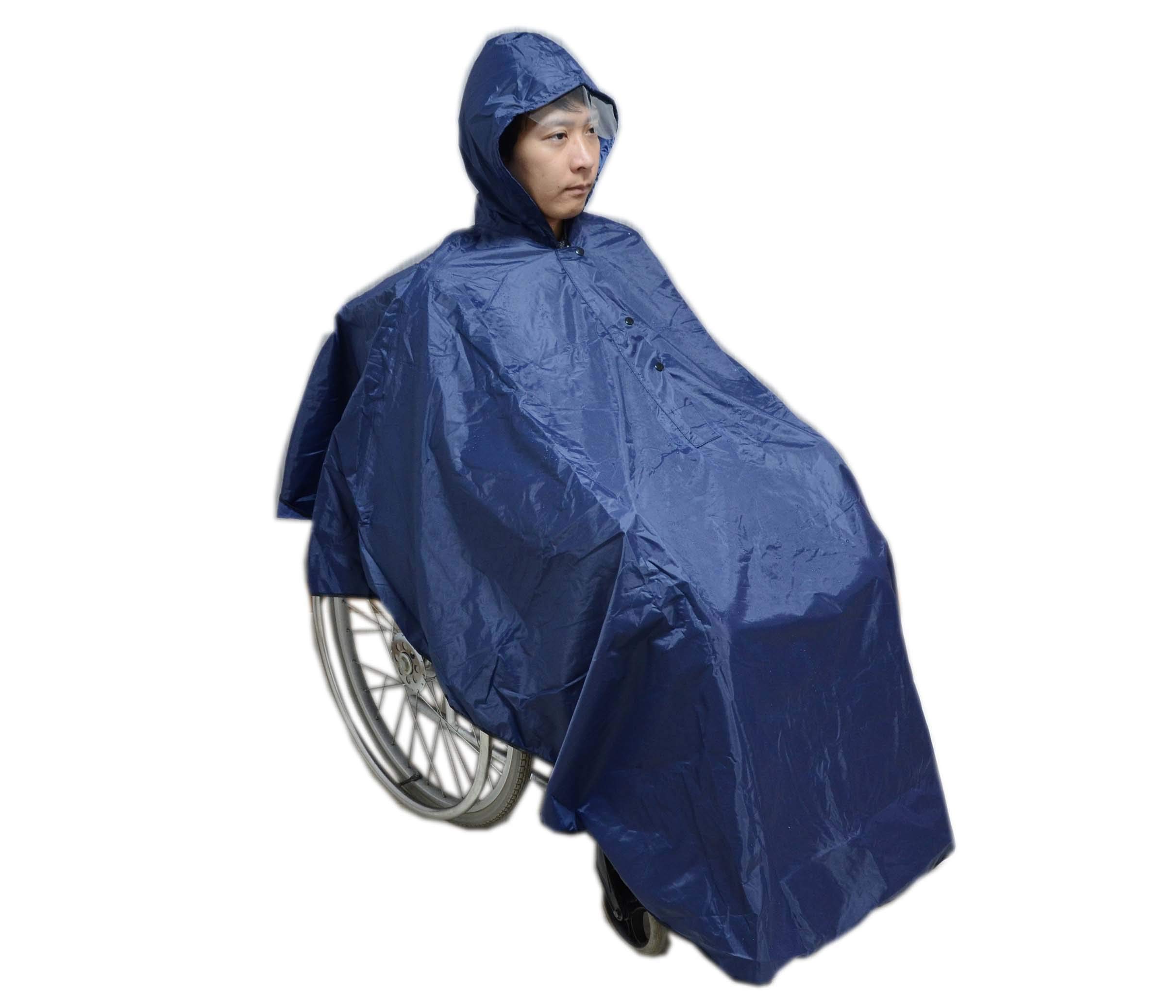 Carecoa[ physical therapist ..] wheelchair raincoat wheelchair raincoat storage sack attaching transparent visor . field of vision excellent wheelchair poncho rainwear ( navy )