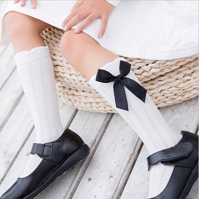  Kids socks socks knee-high socks girl Kids Junior knee-high socks .. type go in . type graduation ceremony presentation wedding examination for children socks satin frill socks going to school 