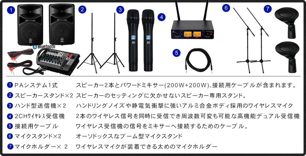  Yamaha STAGEPAS400BT ( not easy to break SOUNDPURE wireless microphone 2 pcs set / mice stand 2 ps attaching )