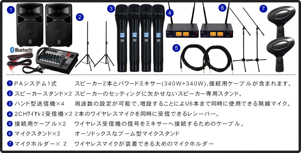  Yamaha stage Pas 600BT беспроводной микрофон 4 шт. комплект портативный PA система 