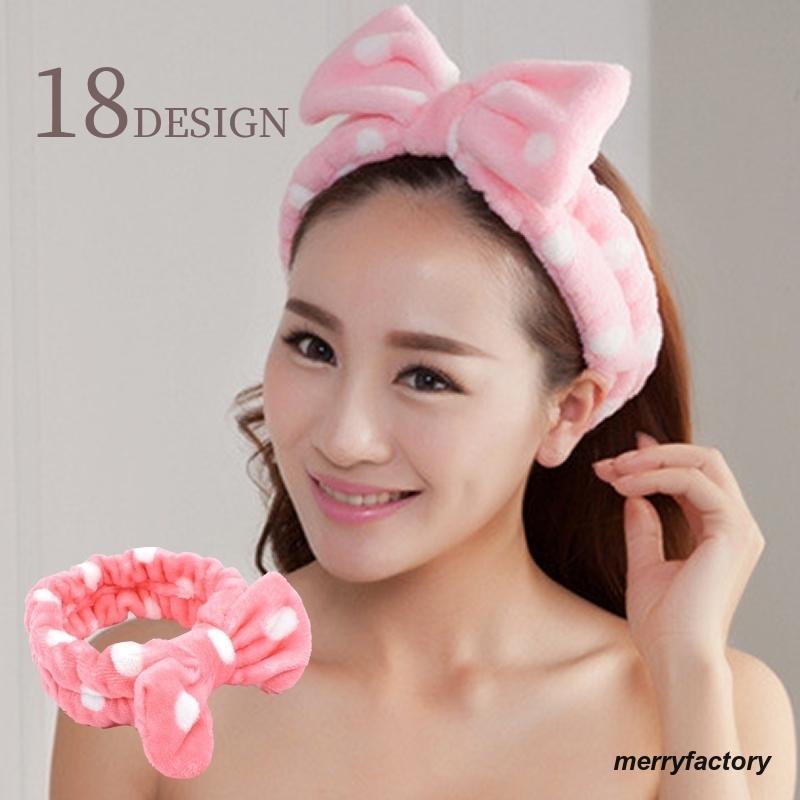  hair band towel ground towel cap face washing for lady's bath supplies . face ribbon polka dot stylish lovely towel ground bath goods daily necessities miscellaneous goods 