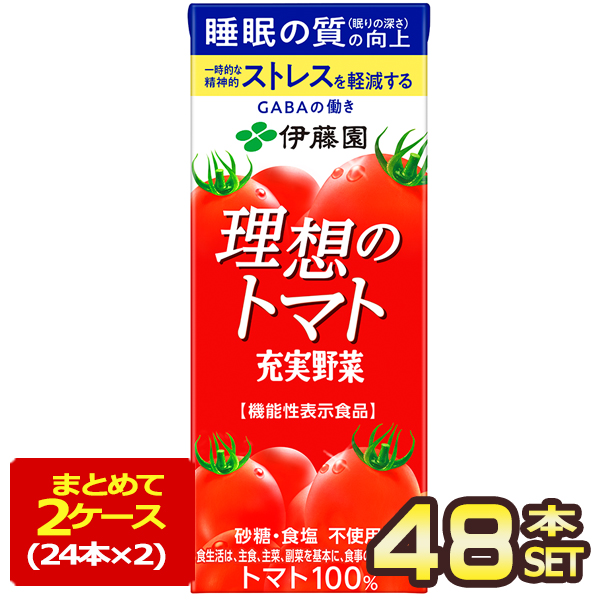 充実野菜 理想のトマト 200ml×48本 紙パックの商品画像