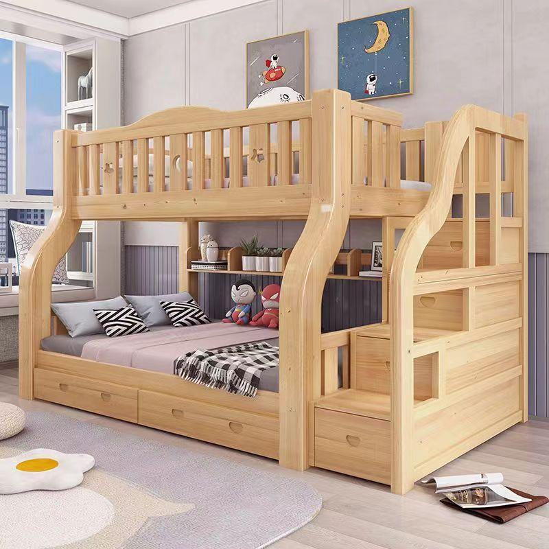  wooden real tree .. bed two-tier bunk top and bottom top and bottom on bed height low bed child bed adult .. bed 