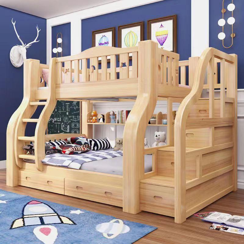  wooden real tree .. bed two-tier bunk top and bottom top and bottom on bed height low bed child bed adult .. bed 
