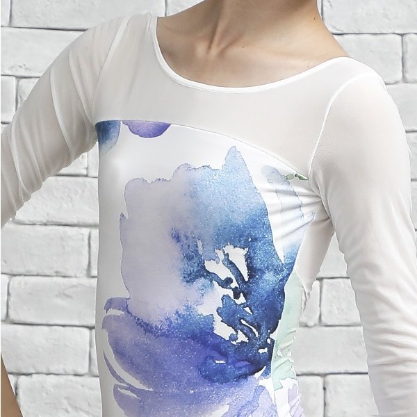  балет Leotard Junior взрослый длинный рукав сетка mi ho low b