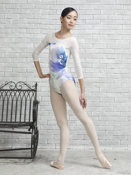  балет Leotard Junior взрослый длинный рукав сетка mi ho low b