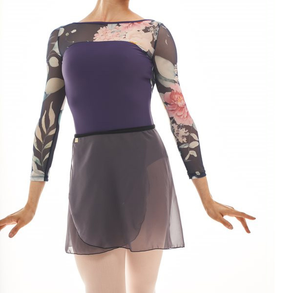  балет Leotard взрослый Junior длинный рукав сетка mi ho low b цветочный принт цветок o-ke -тактный lakore расческа .Midnight Flower купон 