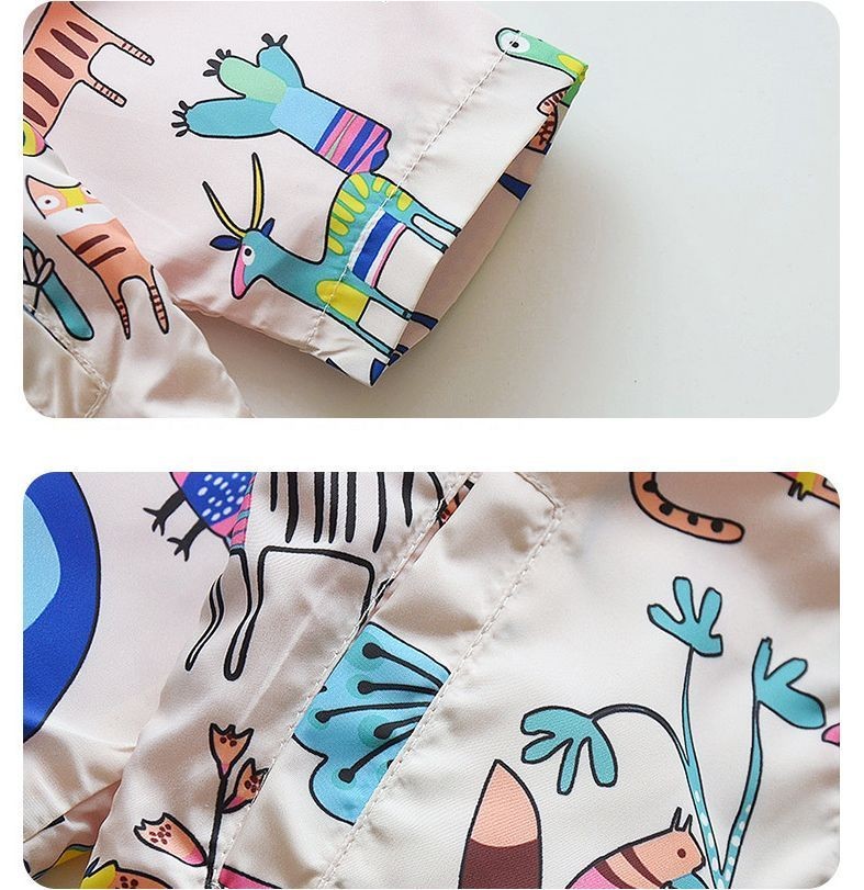 ウインドブレーカー ジャンパー キッズ ベビー 子供 女の子 イラスト プリント フード パーカー ジップアップ アウター ピンク かわいい お出かけ Aut おとりよせ Com 通販 Yahoo ショッピング