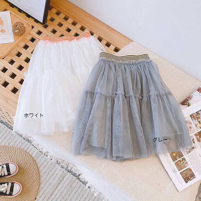 ミニスカート チュールスカート 子供 キッズ ベビー 女の子 ボトムス ミニ丈 ウエストゴム レース 星 スター お洒落 可愛い キュート お出かけ 代引不可