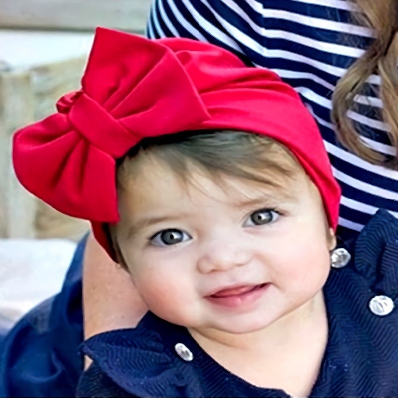 帽子 ターバン ヘアアクセサリー 赤ちゃん ベビー用 リボン ドット シンプル ガーリー かわいい キュート 贈り物 お出かけ 誕生日 出産祝い カラ 男女兼用