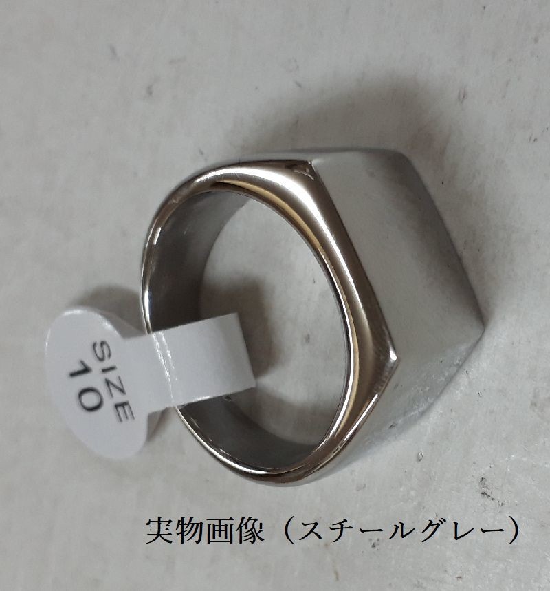 指輪 リング メンズ 男性用 メンズアクセサリー 鋼色 スチールグレー ゴールド ブラック 太め 大き目 無地 シンプル 四角 デザイン ステンレス Zak おとりよせ Com 通販 Yahoo ショッピング